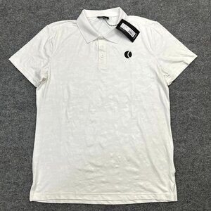 Bjorn Borg Toby Polo Shirt Men's Medium White Stretch Performance Short Sleeve